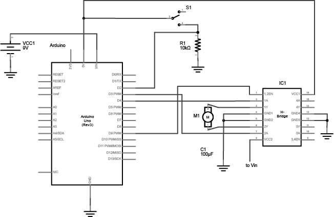 Lab 7 Schematic - DC Motor Wiring